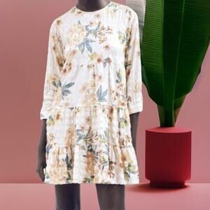 NWT - Zara Floral Tiered Ruffle Babydoll Sharon Dress Cottagecore Size: S